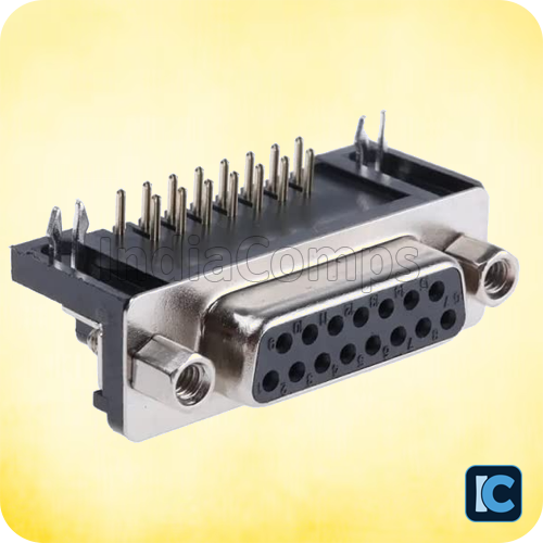 DB15 Female PCB Mount Right-Angle Connector (R/A) – Serial & Video Interface